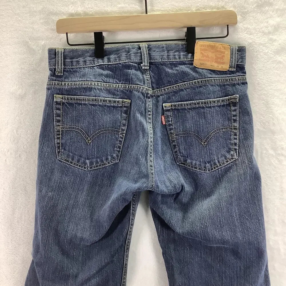 Levis 505 Jeans Boys Youth 18 Regular Blue Denim Straight Leg W29 L29 30x28